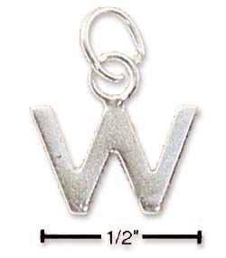 
Sterling Silver Fine Lined Letter W Charm
