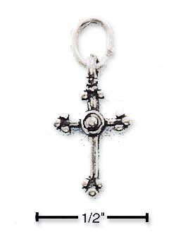 
Sterling Silver Mini Children Antiqued Cross Charm
