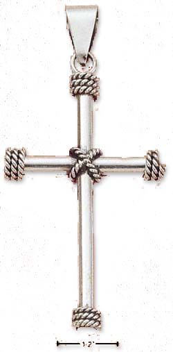 
Sterling Silver Large Roped Cross Pendant
