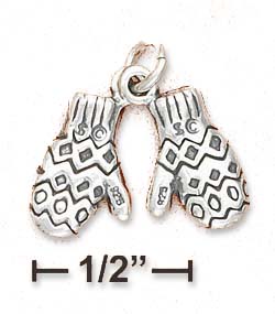 
Sterling Silver 3d Antiqued Mittens Charm
