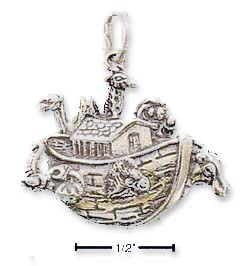 
Sterling Silver Antiqued Noahs Ark Charm
