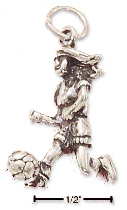 
Sterling Silver Girl Soccer Player Charm
