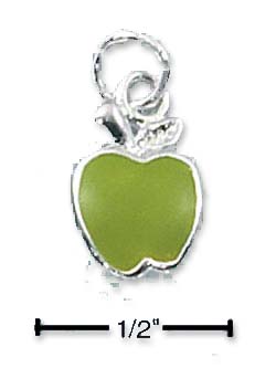 
Sterling Silver Green Enamel Apple Charm
