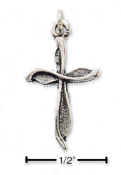 
Sterling Silver Small Swirl Cross Charm
