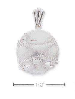 
Sterling Silver Satin/DC Baseball Charm
