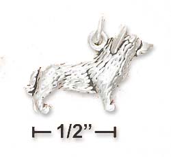 
Sterling Silver 3d Antiqued Corgi Charm
