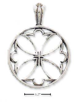 
Sterling Silver Round Open Cross Charm
