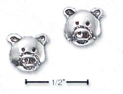 
Sterling Silver Pig Face Post Earrings
