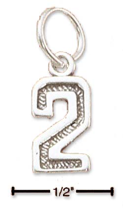 
Sterling Silver Jersey Number 2 Charm
