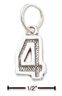 
Sterling Silver Jersey Number 4 Charm
