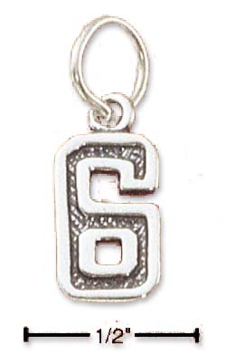 
Sterling Silver Jersey Number 6 Charm
