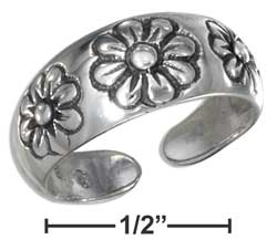 
Sterling Silver Triple Daisy Toe Ring
