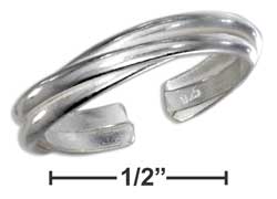 
Sterling Silver 3 Band Ring Toe Ring
