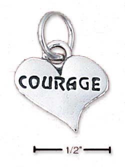 
Sterling Silver Courage Heart Charm
