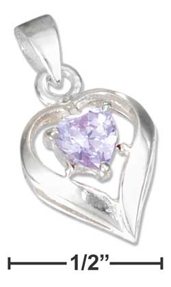 
Sterling Silver June Cubic Zirconia Heart Charm
