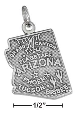 
Sterling Silver Arizona State Charm
