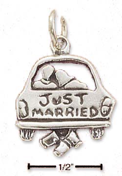 
Sterling Silver Just Married Charm
