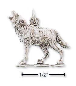 
Sterling Silver Howling Wolf Charm
