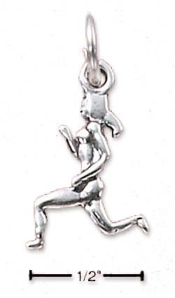 
Sterling Silver Woman Runner Charm 
