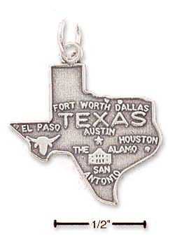 
Sterling Silver Texas State Charm
