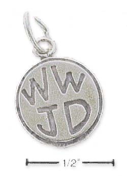 
Sterling Silver WWJD Round Charm
