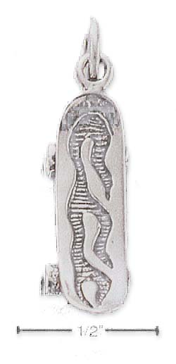 
Sterling Silver Skateboard Charm
