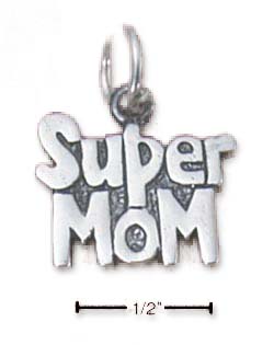 
Sterling Silver Super Mom Charm
