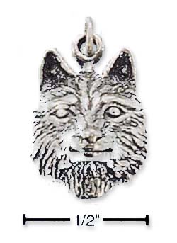 
Sterling Silver Wolf Head Charm
