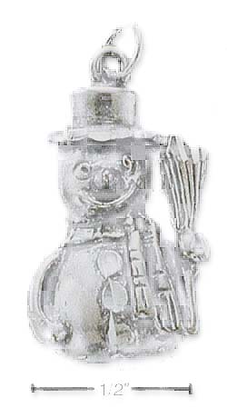 
Sterling Silver Snowman Charm
