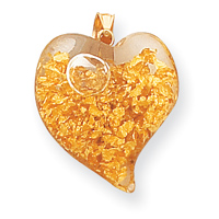 
14k Yellow Gold Flake Filled Puffed Heart Pendant
