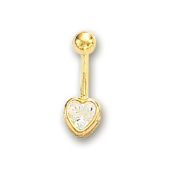 
14k Yellow Bezel Heart Cubic Zirconia Belly Ring
