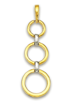 
14k Two-Tone Triple Drop Circle Slide
