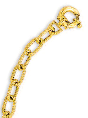 
14k Yellow Fancy Link Bracelet - 7.25 Inch
