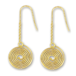 
14k Yellow Drop Twirl French Back Earrings
