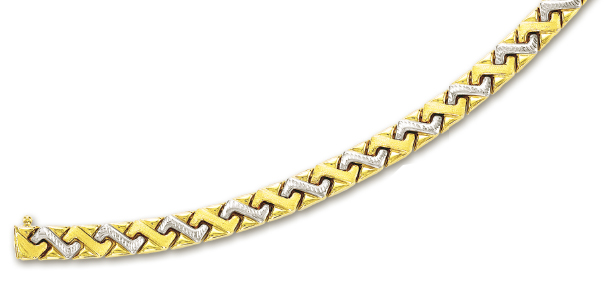 
14k Two-Tone Sparkle-Cut Pave Bracelet - 7.25 Inch
