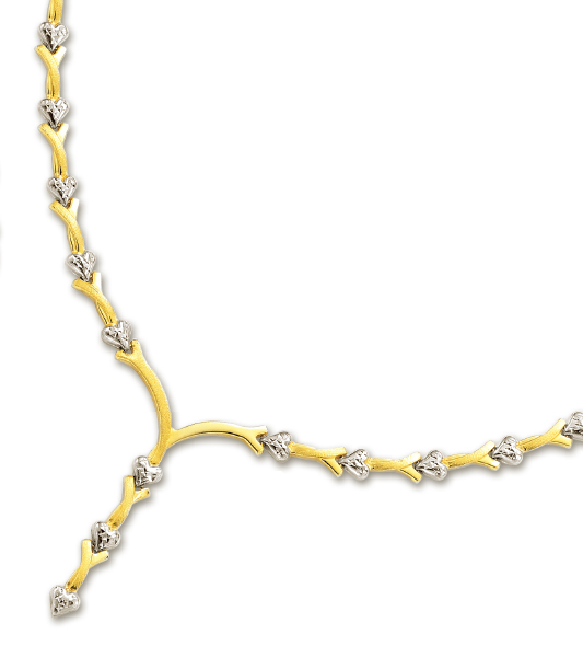 
14k Two-Tone Sparkle-Cut Pave Heart ShapedNecklace - 17 Inch
