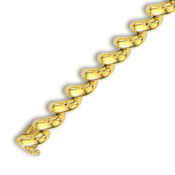 
14k Yellow 8 mm San Marco Bracelet - 7 Inch
