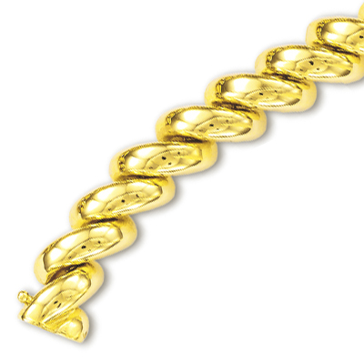 
14k Yellow 13.5 mm San Marco Bracelet - 7.25 Inch
