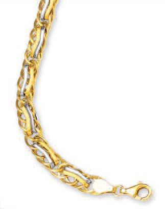 
14k Two-Tone Fancy Link Bracelet - 7.25 Inch
