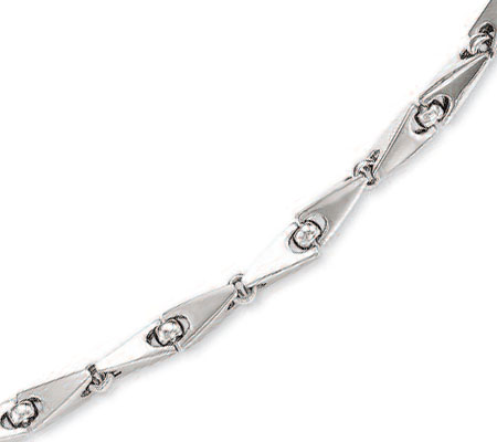 
14k White Mens Link Bracelet - 8.5 Inch
