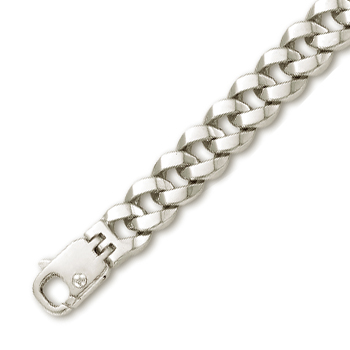 
14k White Mens Link Bracelet - 8.5 Inch
