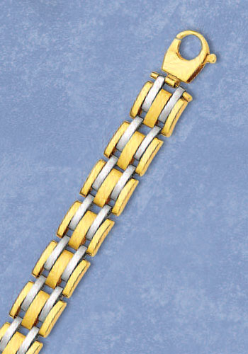 
14k Two-Tone Mens Bracelet - 8.5 Inch
