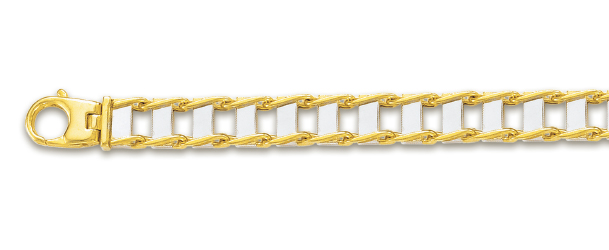 
14k Two-Tone Mens Link Bracelet - 8.5 Inch
