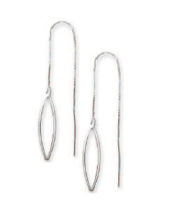 
14k White Marquise Design Threader Earrings
