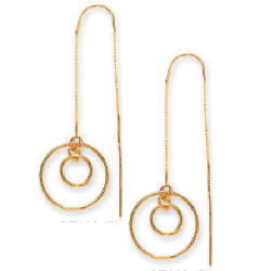 
14k Yellow Double Circle Threader Earrings
