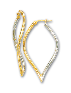 
14k Two-Tone Elegant Swirl Drop Earrings
