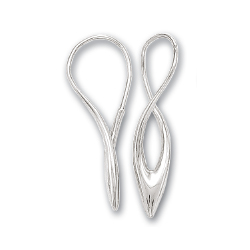 
14k White Elegant Swirl Drop Earrings
