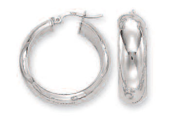 
14k White 7 mm Bold Mirror Hoop Earrings
