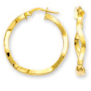 
14k Yellow Large Wavy Hoop Earrings
