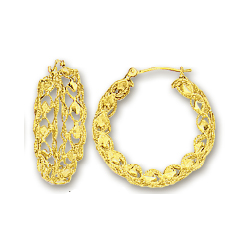 
14k Yellow Filgree Hoop Earrings
